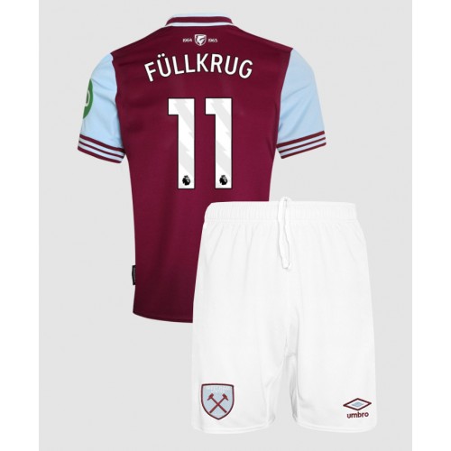 Fotbalové Dres West Ham United Niclas Fullkrug #11 Dětské Domácí 2024-25 Krátký Rukáv (+ trenýrky)